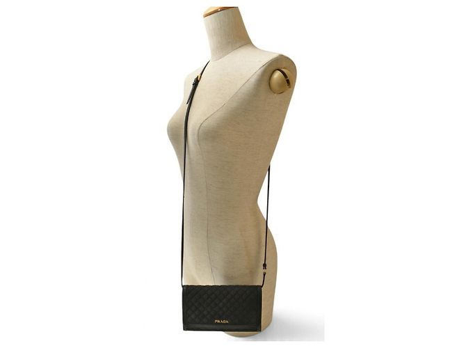 Portafoglio a catena/spalla in nylon nero Prada - vista 16