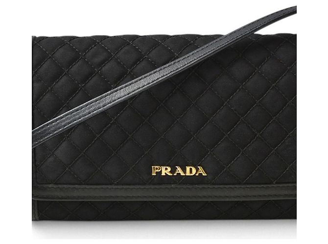 Portafoglio a catena/spalla in nylon nero Prada - vista 2