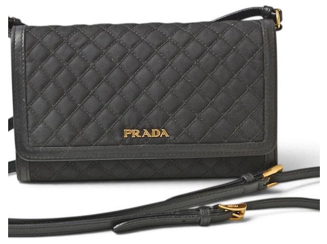 Portafoglio a catena/spalla in nylon nero Prada - vista 4