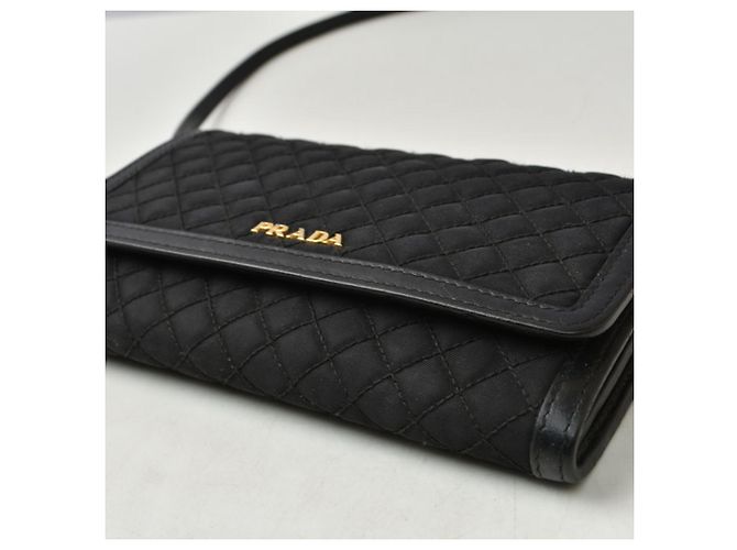 Portafoglio a catena/spalla in nylon nero Prada - vista 7