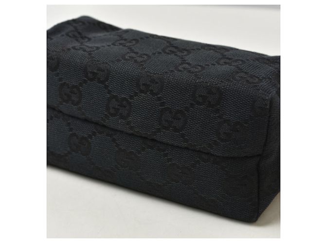 Pouch Gucci GG Canvas in nero e marrone - vista 3
