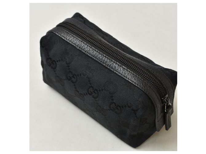 Pouch Gucci GG Canvas in nero e marrone - vista 7