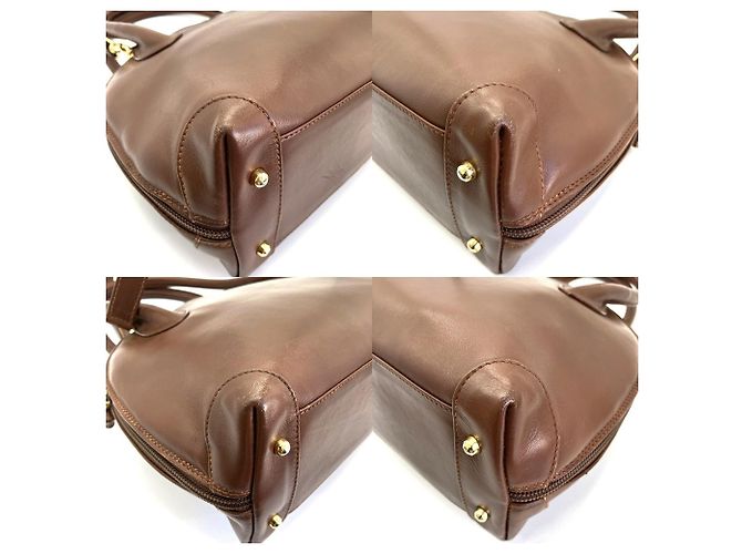 Sac à main Gucci Bamboo en cuir marron - vue 3