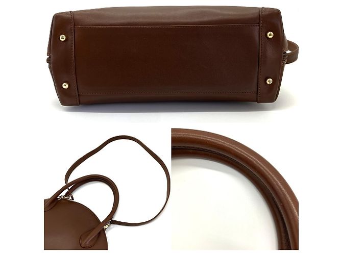 Sac à main Gucci Bamboo en cuir marron - vue 4