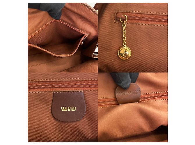 Sac à main Gucci Bamboo en cuir marron - vue 9