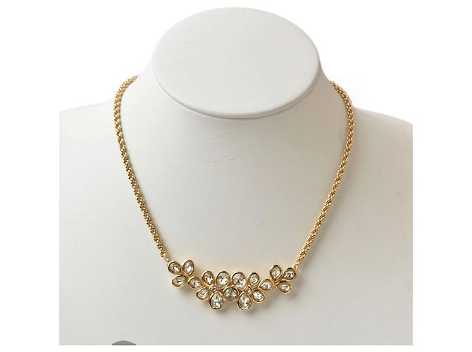 Collar Christian Dior de strass dorado - vista 4