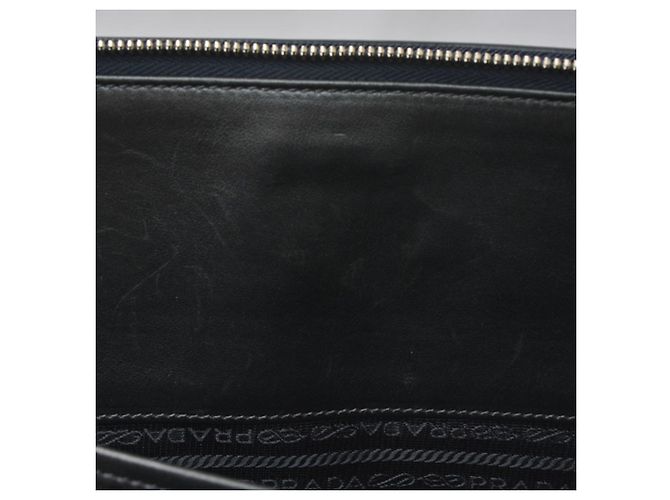 Clutch Prada in pelle Saffiano, Navy - vista 12