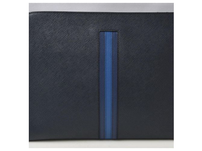 Clutch Prada in pelle Saffiano, Navy - vista 5