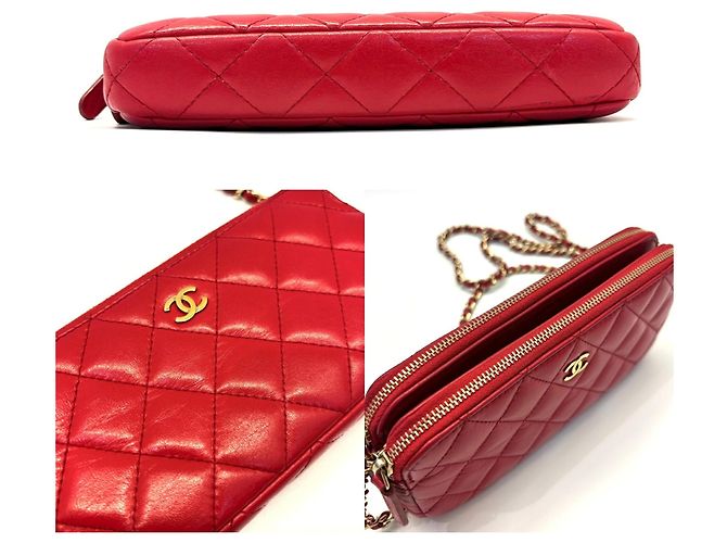 Cartera Chanel roja de cadena/hombro - vista 4