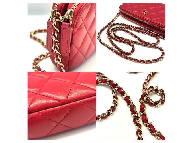 Cartera Chanel roja de cadena/hombro - vista 5