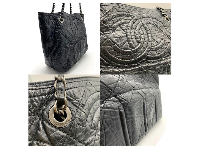 Chanel Shopper aus schwarzem Kalbleder - Ansicht 5