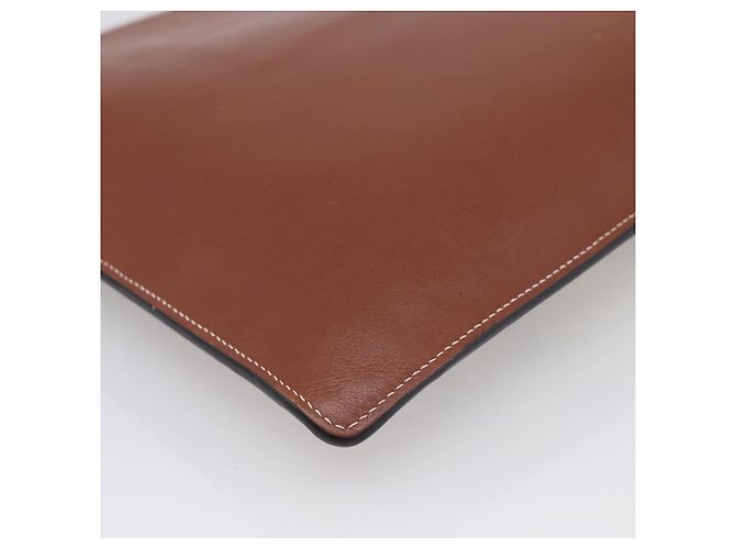 LOEWE Clutch-Tasche Leder Braun Silber Auth 210375M - Jerrillo - Ansicht 16