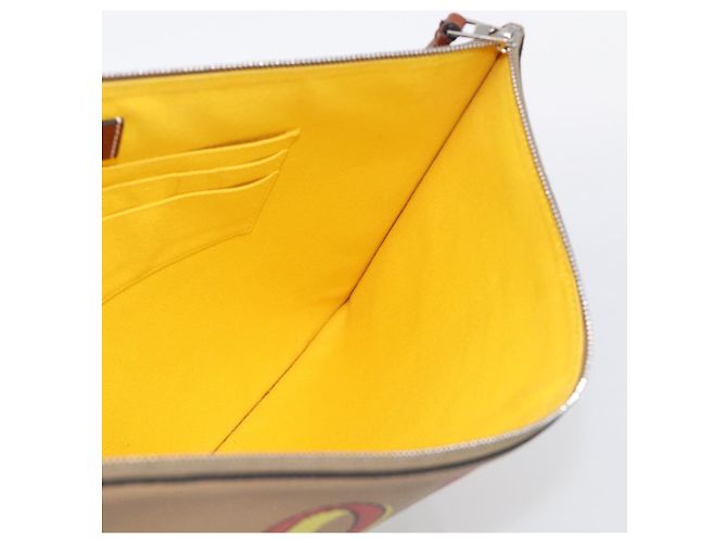 LOEWE Clutch-Tasche Leder Braun Silber Auth 210375M - Jerrillo - Ansicht 17