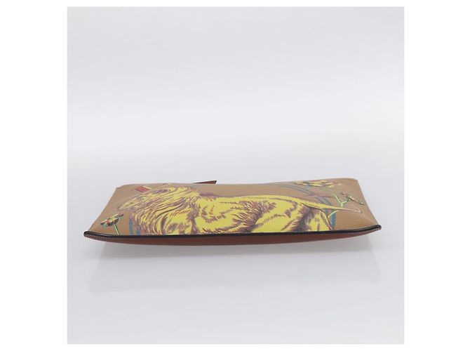 LOEWE Clutch-Tasche Leder Braun Silber Auth 210375M - Jerrillo - Ansicht 6