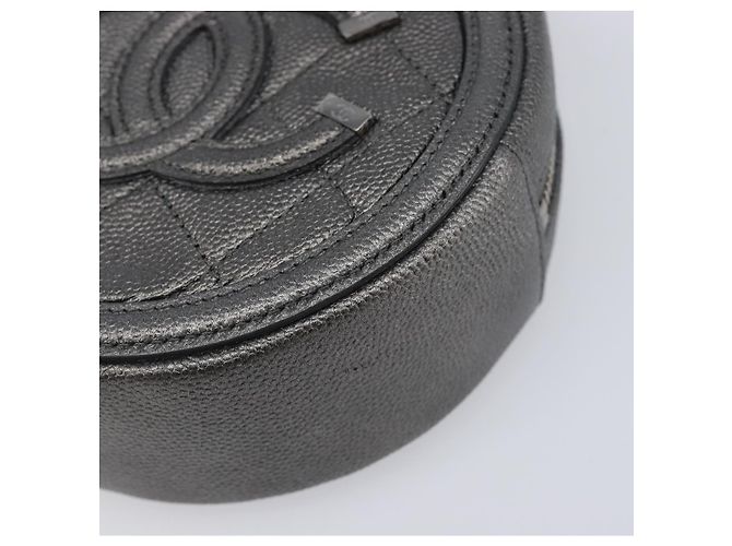CHANEL Matelasse Chain Shoulder Bag Caviar Skin Gray Silver CC Auth 213364M - Jerrillo - vista 11