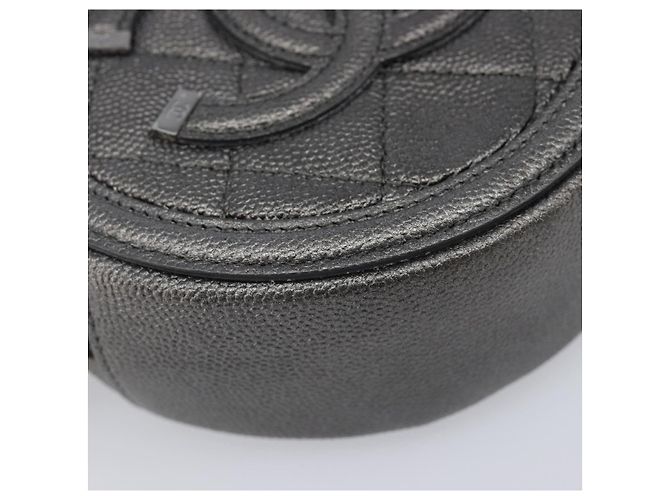CHANEL Matelasse Chain Shoulder Bag Caviar Skin Gray Silver CC Auth 213364M - Jerrillo - vista 12
