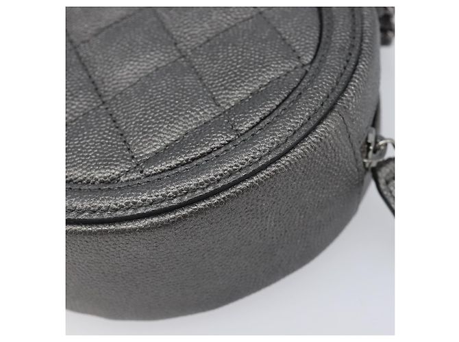 CHANEL Matelasse Chain Shoulder Bag Caviar Skin Gray Silver CC Auth 213364M - Jerrillo - vista 13
