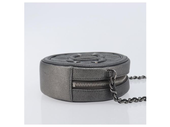 CHANEL Matelasse Chain Shoulder Bag Caviar Skin Gray Silver CC Auth 213364M - Jerrillo - vista 4