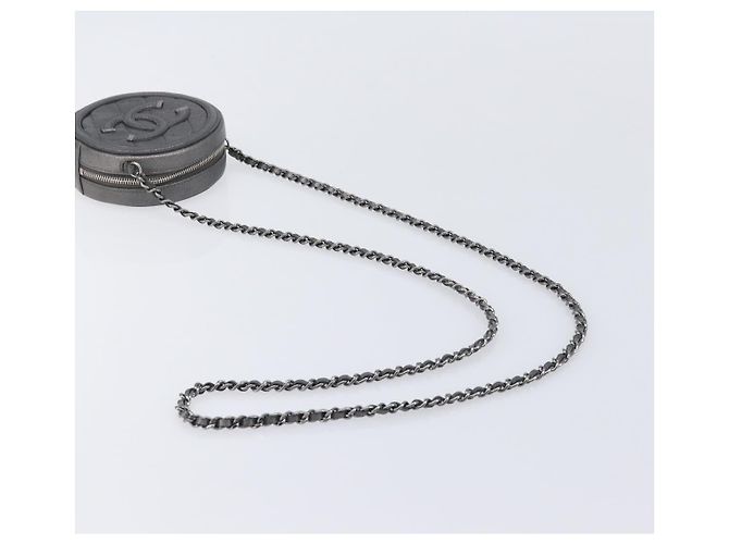 CHANEL Matelasse Chain Shoulder Bag Caviar Skin Gray Silver CC Auth 213364M - Jerrillo - vista 7