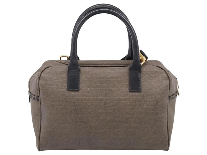 FENDI Hand Bag Canvas 2way Brown Gold Tone Auth ti4049 - Jerrillo - vista 3