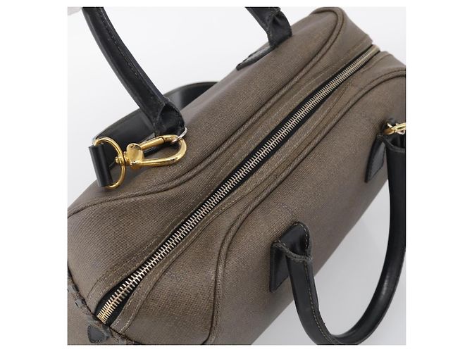 FENDI Hand Bag Canvas 2way Brown Gold Tone Auth ti4049 - Jerrillo - vista 6