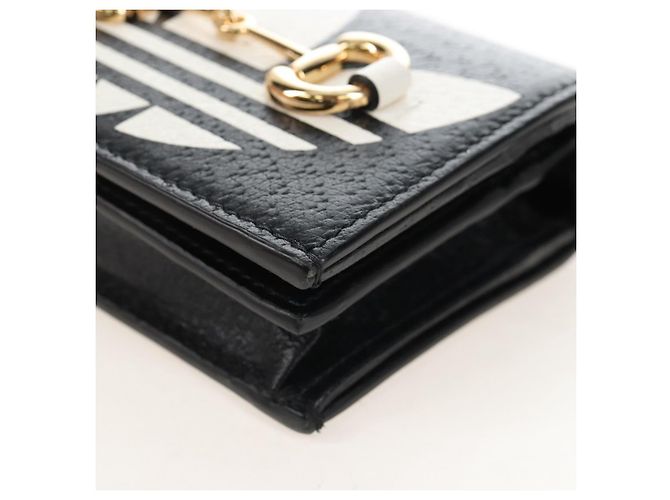 GUCCI Adidas Collaboration Shoulder Wallet Leather Black 702248 Auth 210520M - Jerrillo - vista 11