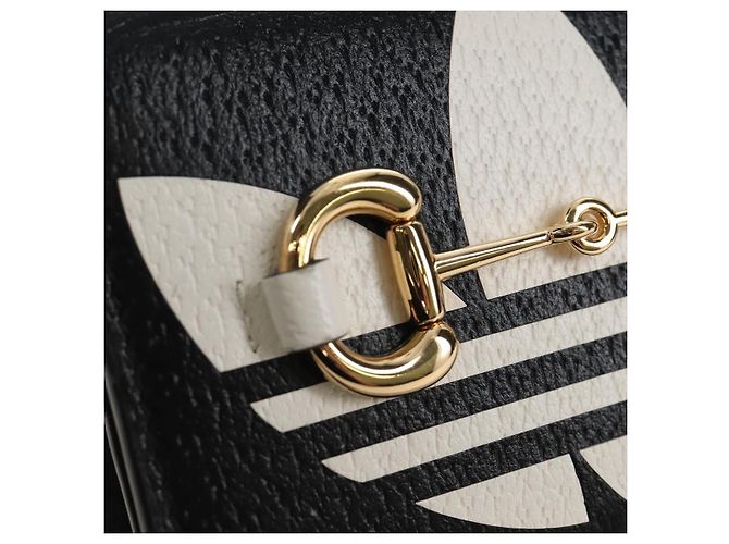 GUCCI Adidas Collaboration Shoulder Wallet Leather Black 702248 Auth 210520M - Jerrillo - vista 14
