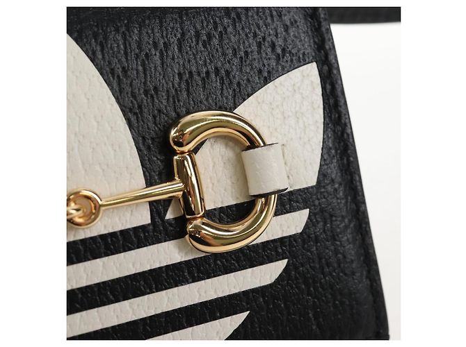 GUCCI Adidas Collaboration Shoulder Wallet Leather Black 702248 Auth 210520M - Jerrillo - vista 15