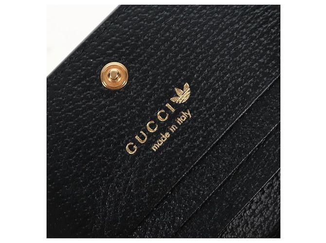 GUCCI Adidas Collaboration Shoulder Wallet Leather Black 702248 Auth 210520M - Jerrillo - vista 17