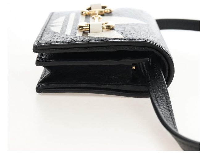 GUCCI Adidas Collaboration Shoulder Wallet Leather Black 702248 Auth 210520M - Jerrillo - vista 5
