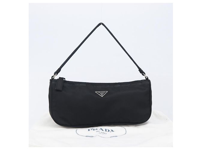 PRADA Bolso de Accesorios Nylon Negro Plata Auth 212103V - Jerrillo - vista 12