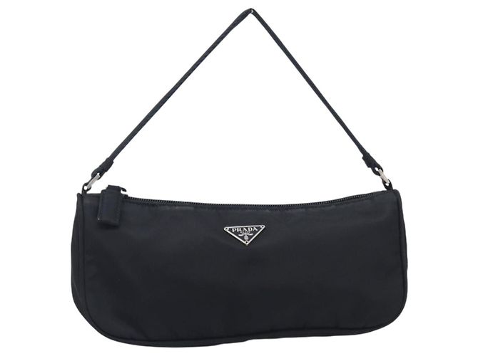 PRADA Bolso de Accesorios Nylon Negro Plata Auth 212103V - Jerrillo - vista 13