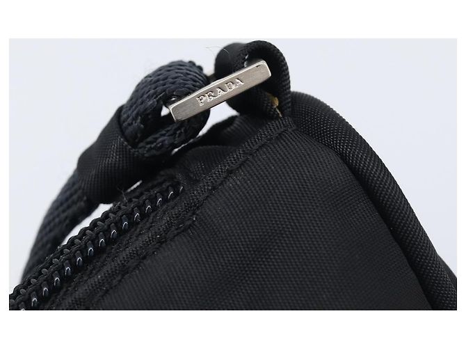 PRADA Bolso de Accesorios Nylon Negro Plata Auth 212103V - Jerrillo - vista 19