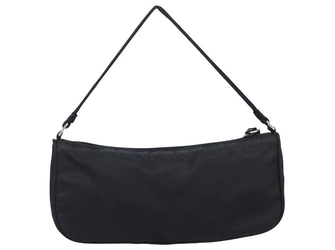 PRADA Bolso de Accesorios Nylon Negro Plata Auth 212103V - Jerrillo - vista 2
