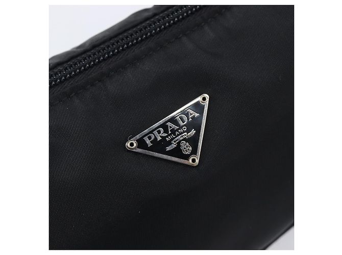 PRADA Bolso de Accesorios Nylon Negro Plata Auth 212103V - Jerrillo - vista 20
