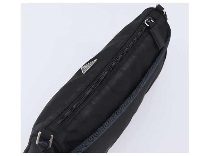 PRADA Bolso de Accesorios Nylon Negro Plata Auth 212103V - Jerrillo - vista 6