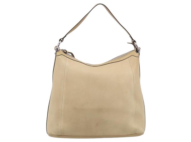 GUCCI Bamboo Shoulder Bag Leather Beige Silver Auth 213389A - Jerrillo - vista 13