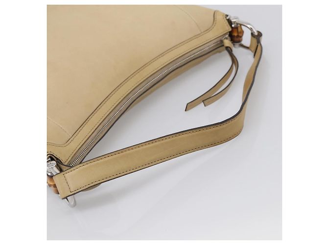 GUCCI Bamboo Shoulder Bag Leather Beige Silver Auth 213389A - Jerrillo - vista 7