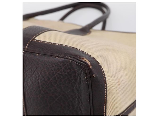 Hermès HERMES Garden Party Hand Bag Canvas Beige Silver Auth 213429 - Jerrillo - vista 12