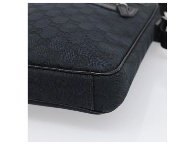 GUCCI GG Canvas Shoulder Bag Black Silver 92551 Auth 213347A - Jerrillo - vista 11
