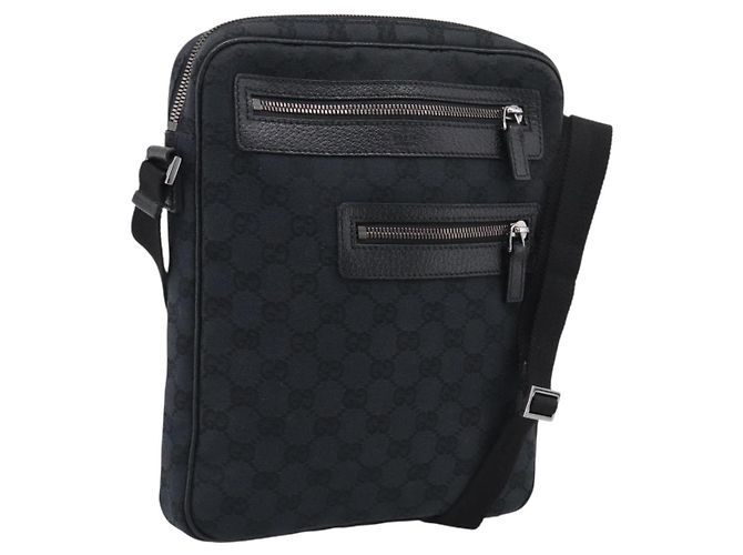 GUCCI GG Canvas Shoulder Bag Black Silver 92551 Auth 213347A - Jerrillo - vista 2