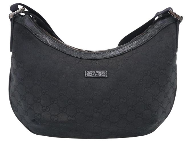 GUCCI GG Canvas Shoulder Bag Black Silver 181092 Auth 213346 - Jerrillo - vista 2