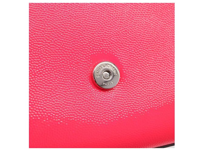 Autre Marque Saint Laurent Chain Shoulder Bag Leather Pink Silver Auth 210941M - Jerrillo - vista 17