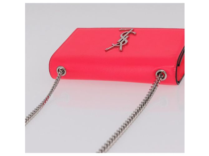 Autre Marque Saint Laurent Chain Shoulder Bag Leather Pink Silver Auth 210941M - Jerrillo - vista 6