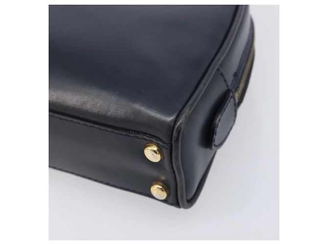 Céline CELINE Circle Chain Shoulder Bag Leather Navy Gold Auth 210950 - Jerrillo - vista 11