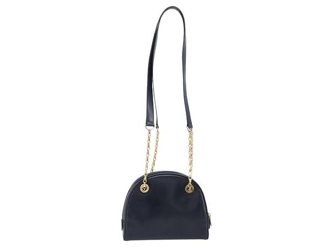 Céline CELINE Circle Chain Shoulder Bag Leather Navy Gold Auth 210950 - Jerrillo - vista 3
