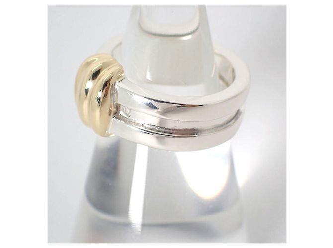 Autre Marque Anello a fascia Tiffany & Co. in argento sterling e oro giallo - vista 4