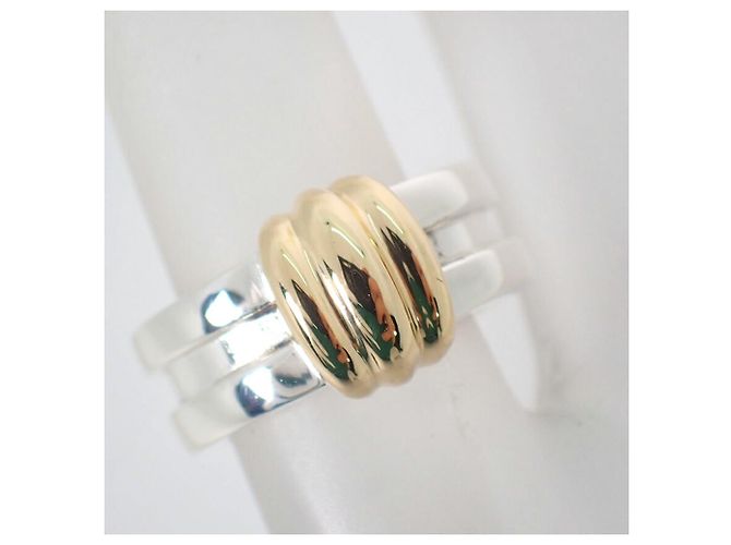 Autre Marque Anello a fascia Tiffany & Co. in argento sterling e oro giallo - vista 6