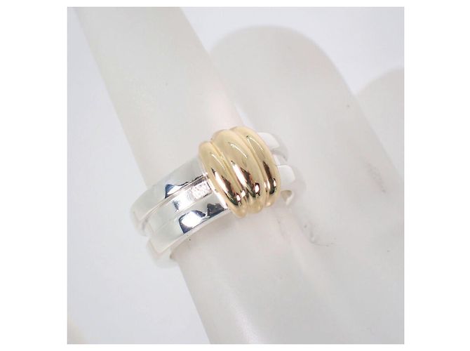 Autre Marque Anello a fascia Tiffany & Co. in argento sterling e oro giallo - vista 7