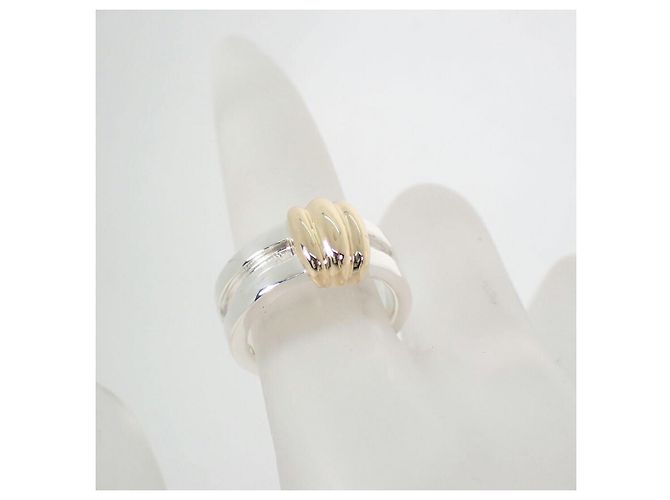Autre Marque Anello a fascia Tiffany & Co. in argento sterling e oro giallo - vista 8
